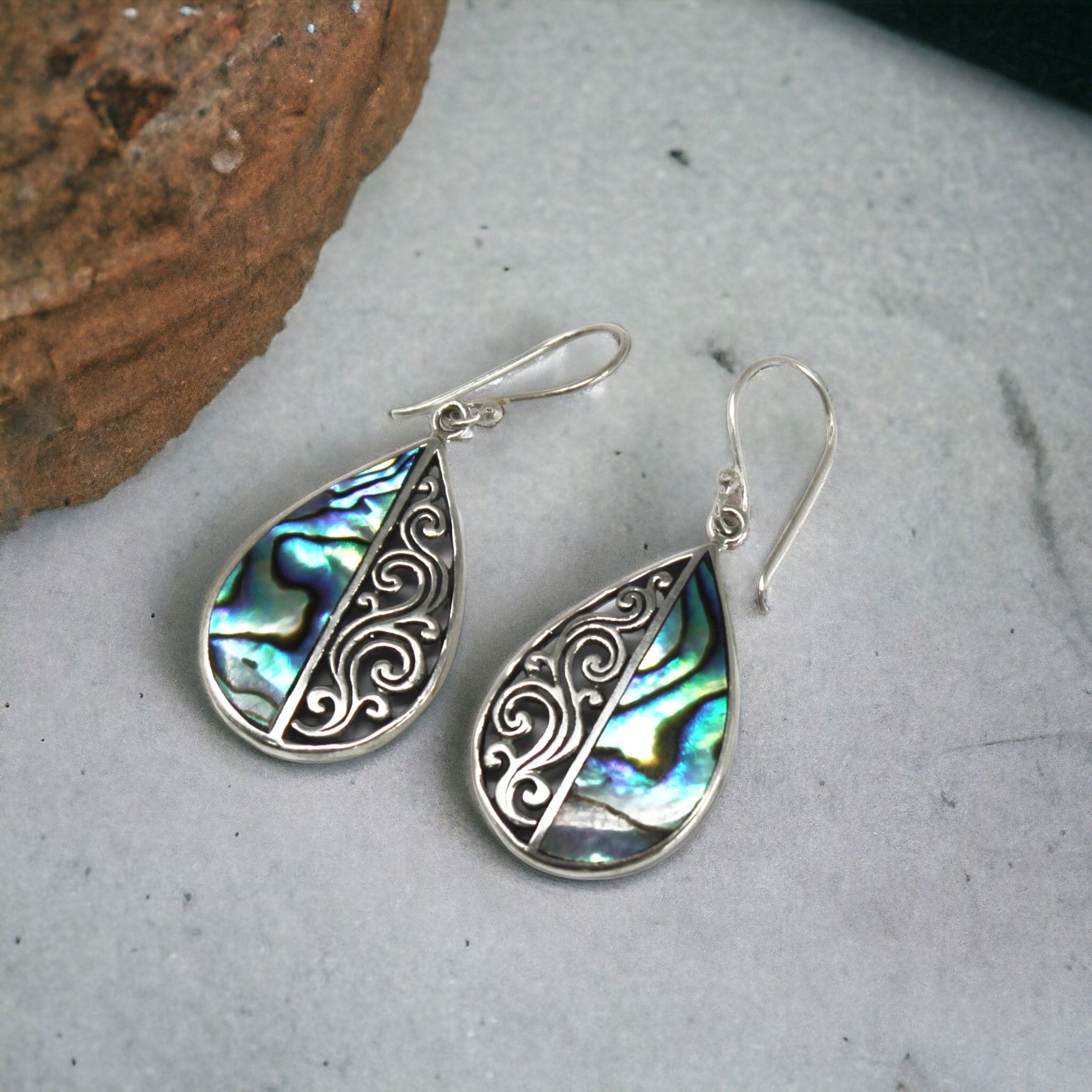 Boucles d'Oreilles en Coquillage & Argent 925