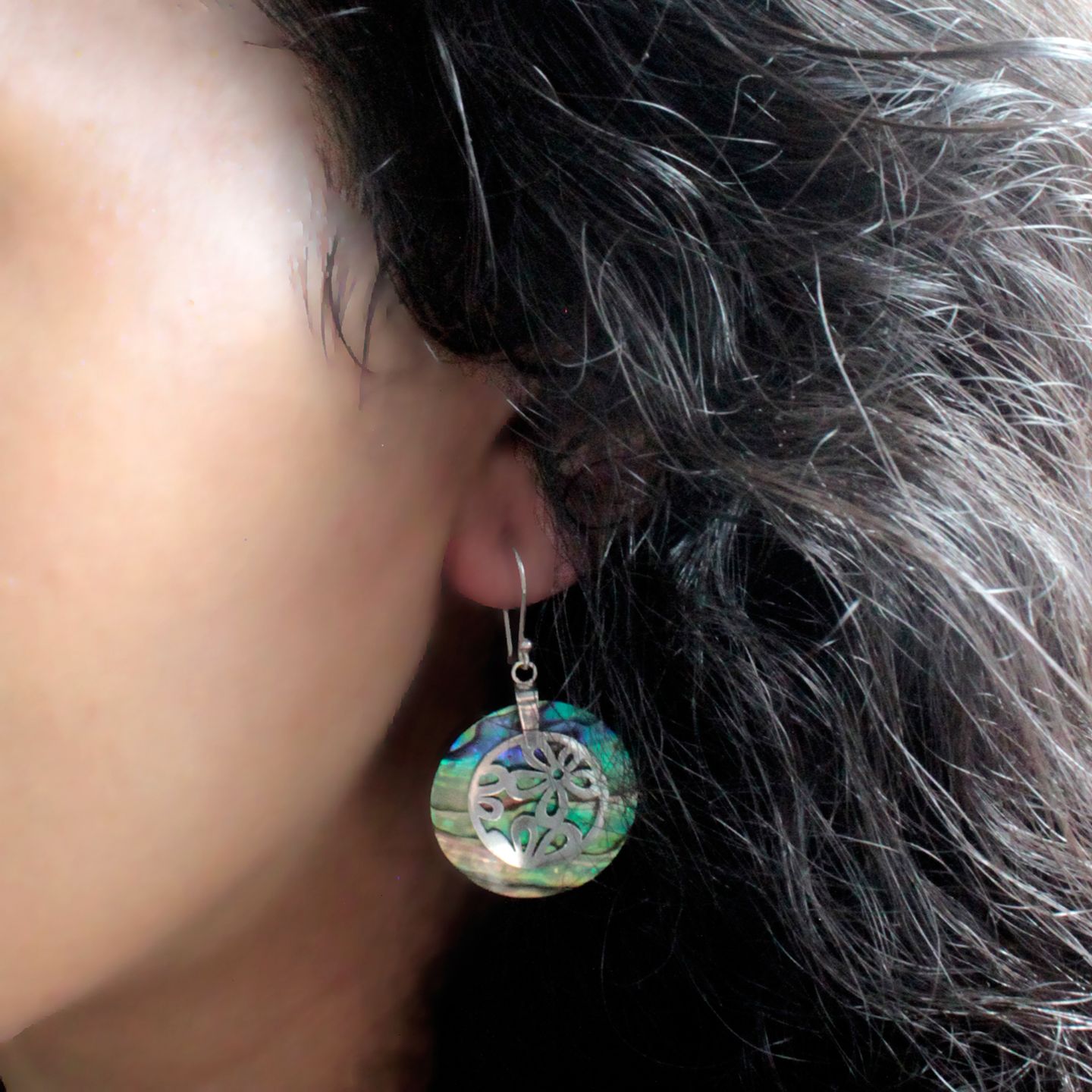 Boucles d'Oreilles en Coquillage & Argent 925