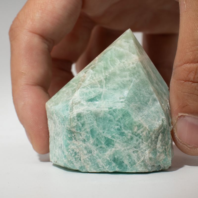 Points polies en vrac de pierres gemmes de haute qualité - amazonite indienne (environ 5-6 pièces)