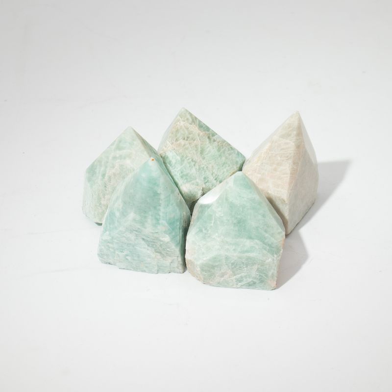 Points polies en vrac de pierres gemmes de haute qualité - amazonite indienne (environ 5-6 pièces)
