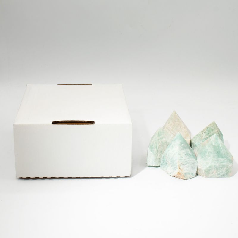 Points polies en vrac de pierres gemmes de haute qualité - amazonite indienne (environ 5-6 pièces)