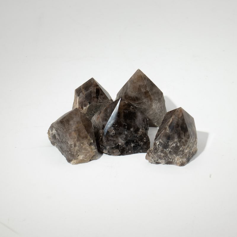 Points gemmes polies en vrac - Quartz fumé (env. 5-6 pièces)