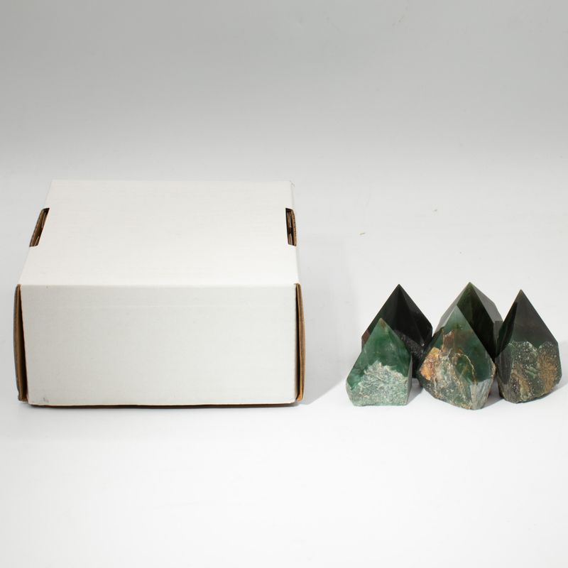 Pointes polies en pierres précieuses en vrac - Aventurine verte (environ 5 à 6 pièces)