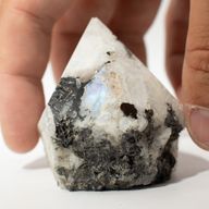 Points polis supérieurs en pierres précieuses en vrac - Moonstone arc-en-ciel (environ 5-6 pièces)