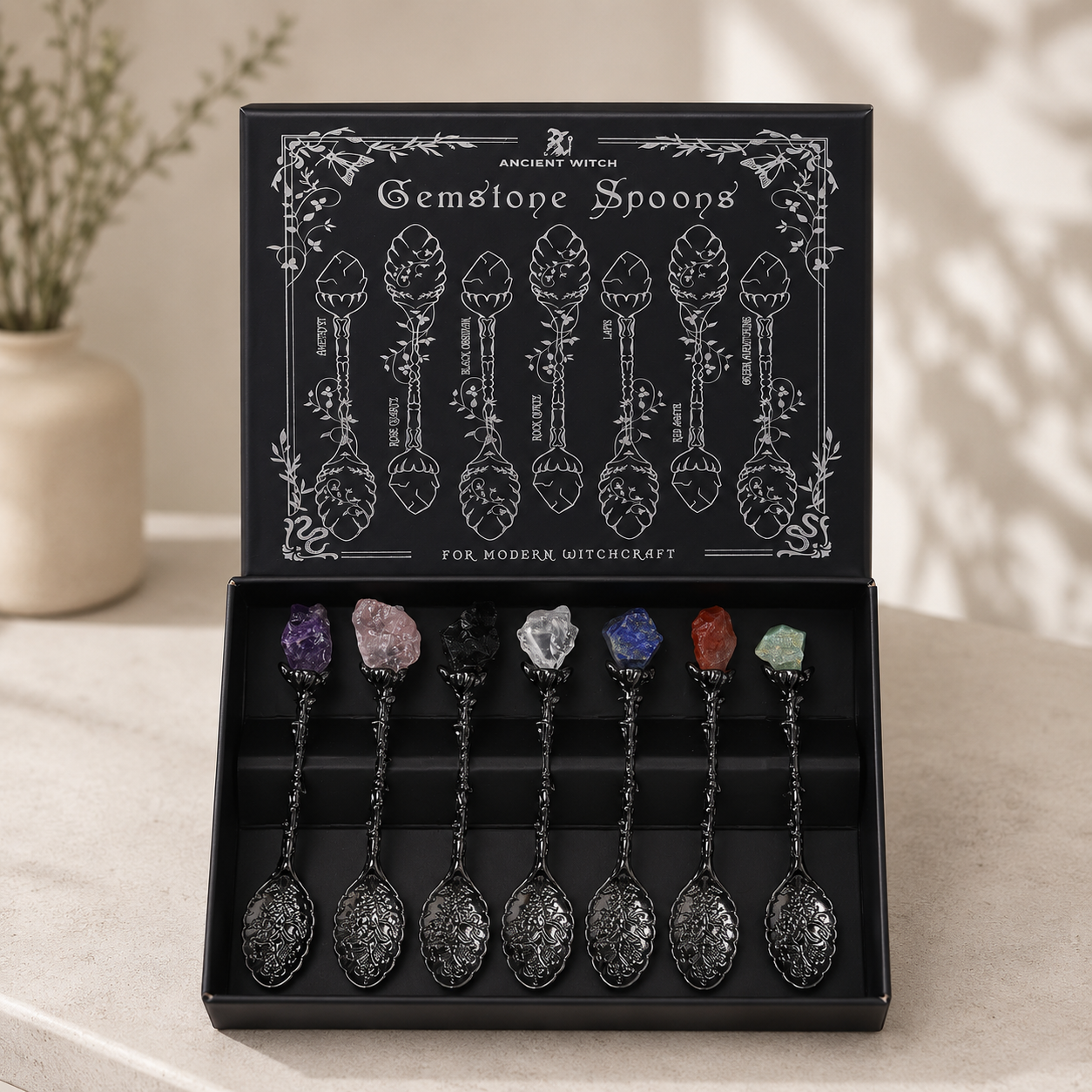 Ensembles de Cuillères de Sorcière Ancient Witch en Gemmes