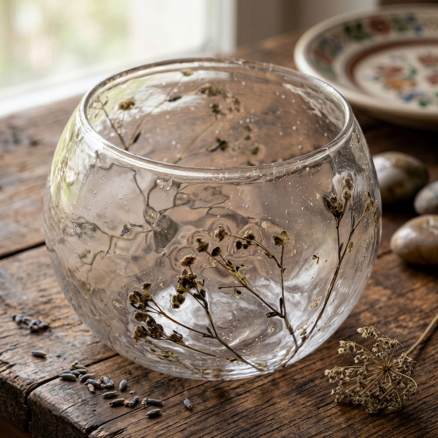 Bougeoirs en Verre Floraux