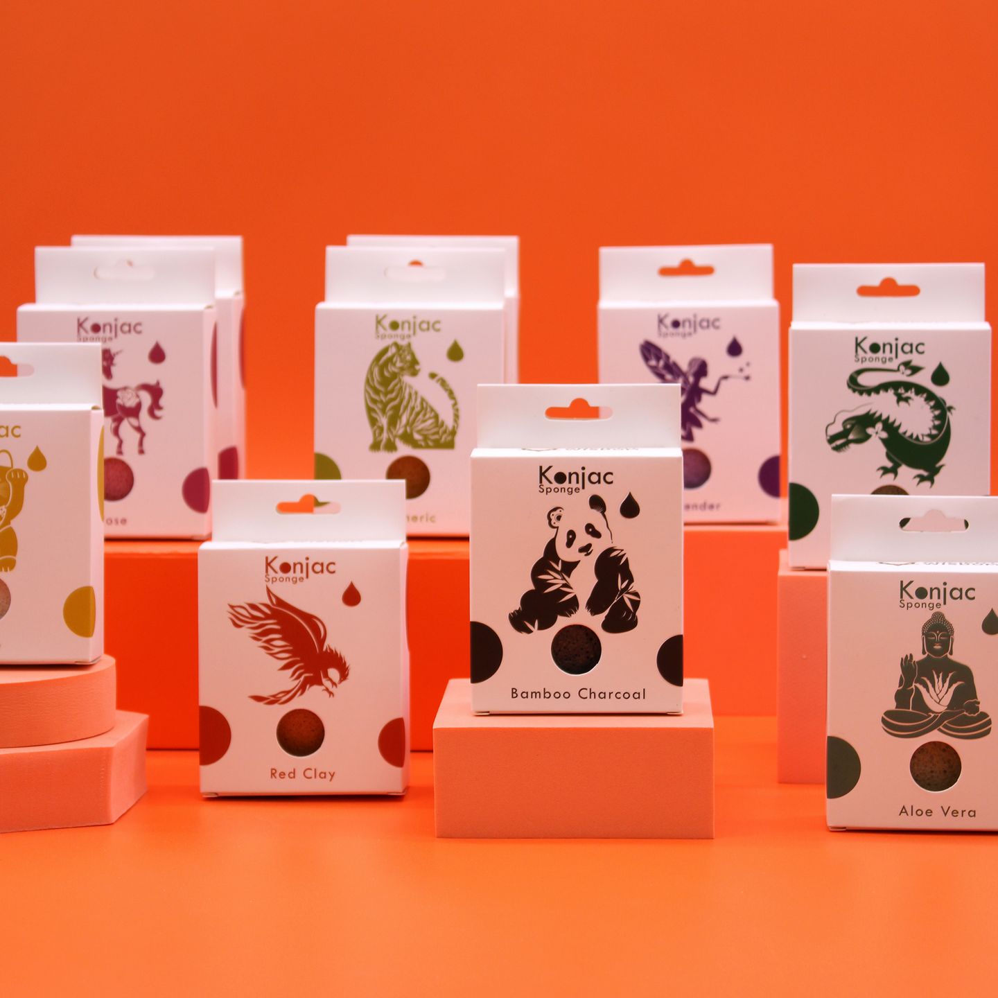 Éponges Konjac Goutte Naturelles