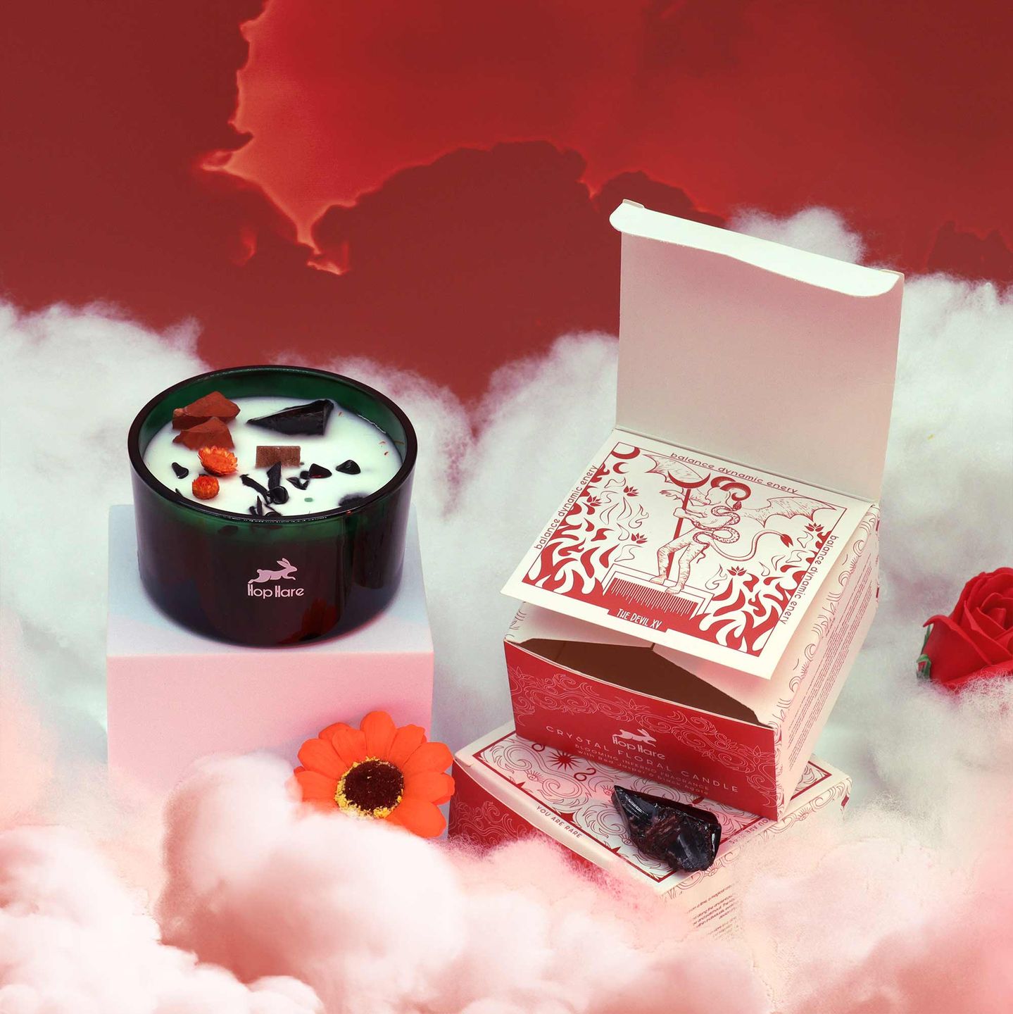 Bougies Magiques Hop Hare® aux Fleurs & Cristaux