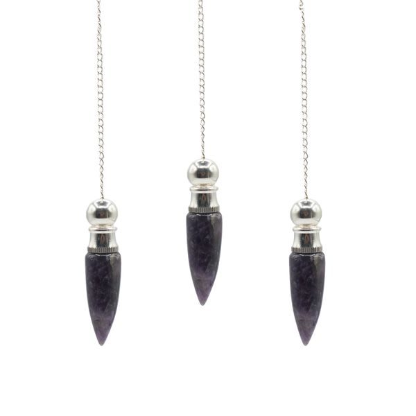 Le Secret de la Vérité – Pendule à Compartiment Secret – Améthyste – Plaqué Argent