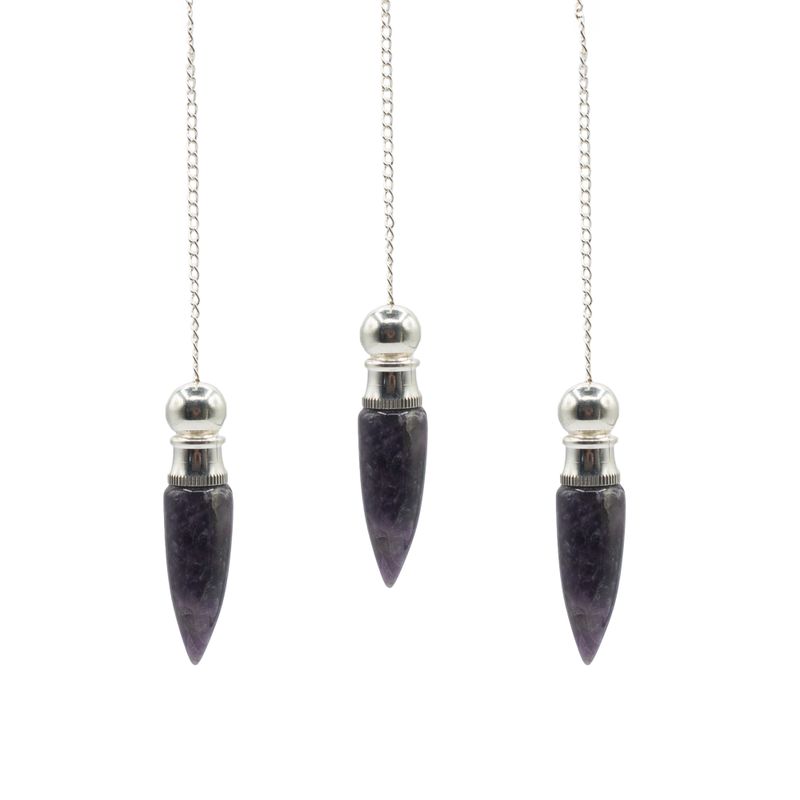 Le Secret de la Vérité – Pendule à Compartiment Secret – Améthyste – Plaqué Argent