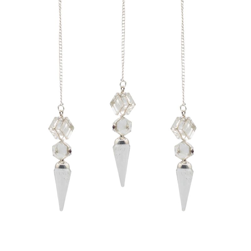 L'Architecte de la Clarté - Pendule en trois pièces - Cristal de quartz