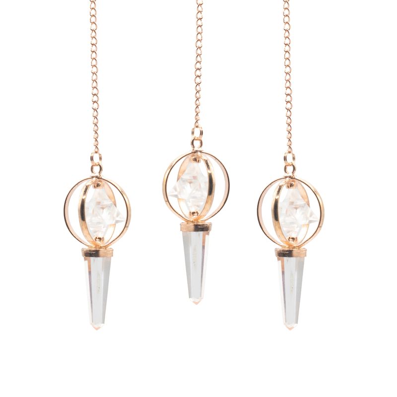 Le Portail Stellaire – Pendule Merkaba Rotatif Double – Cristal de Roche