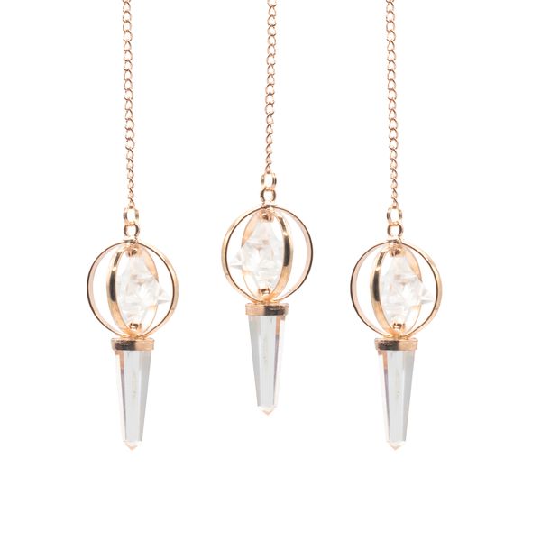 Le Portail Stellaire – Pendule Merkaba Rotatif Double – Cristal de Roche