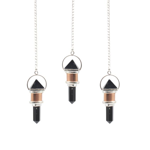 Le Veilleur de la Nuit – Pendule Combiné en Cuivre – Obsidienne