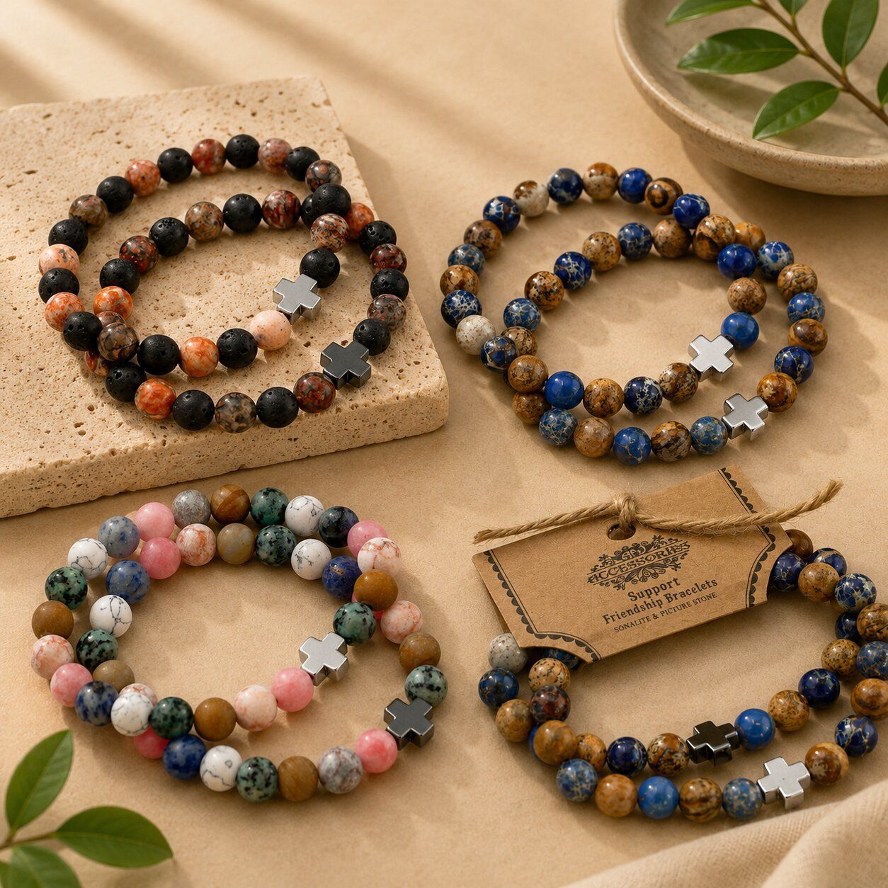 Bracelets d'Amitié en Pierres Naturelles