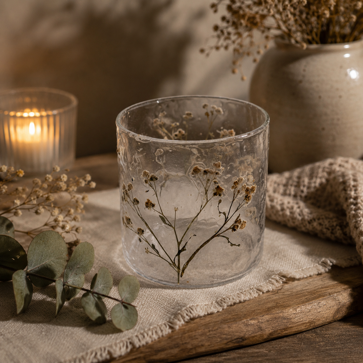 Bougeoirs en Verre Floraux