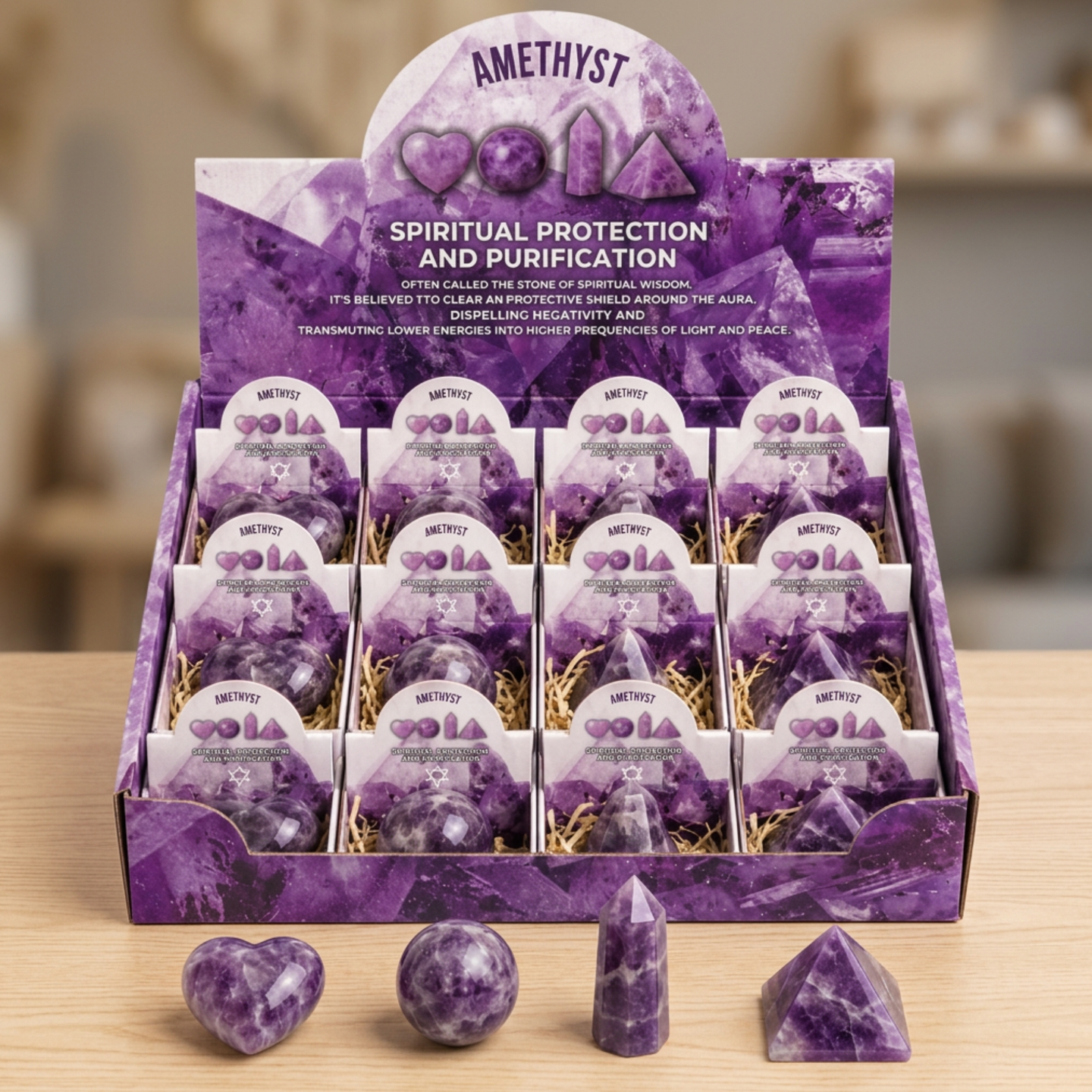 Présentoir de Gemmes Assorties Prêt à la Vente