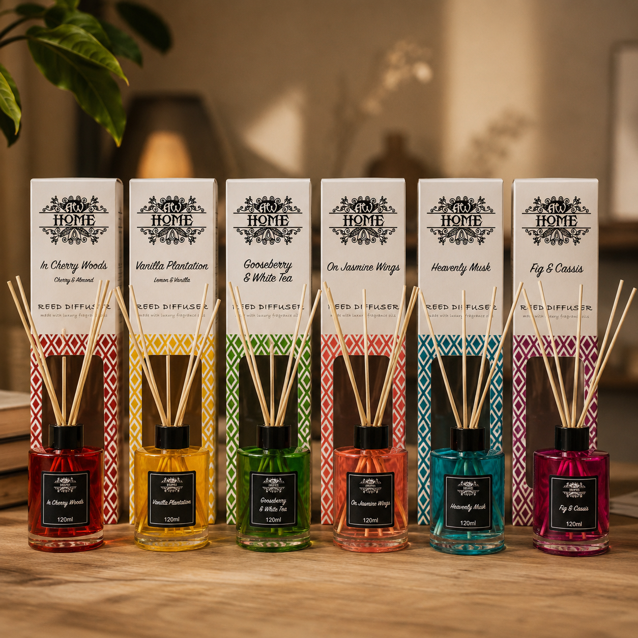 Diffuseurs à Rotin aux Huiles Parfumées – 120ml