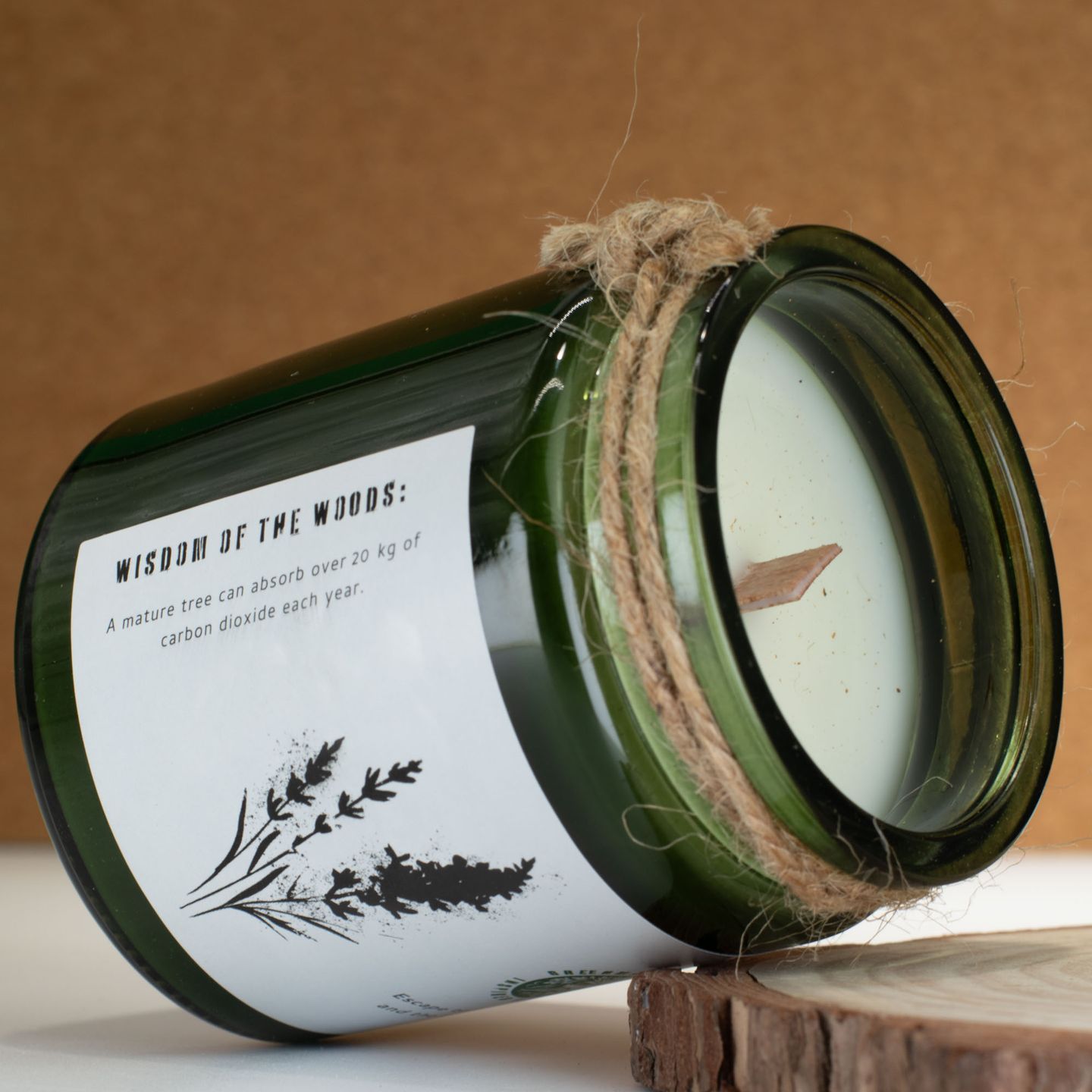 Bougies en cire de soja Greenman Mèche Bois