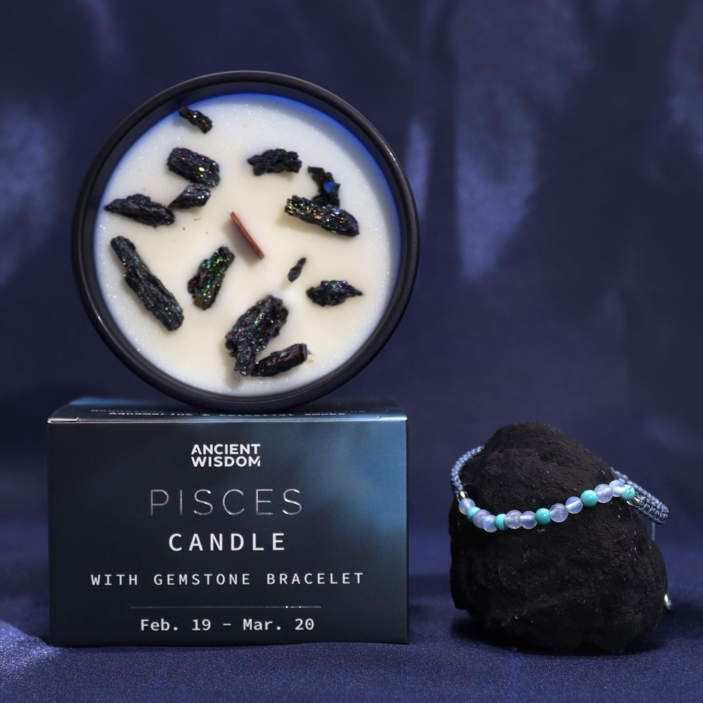 Bougies Cristal du Zodiaque avec Bracelet & Cristaux