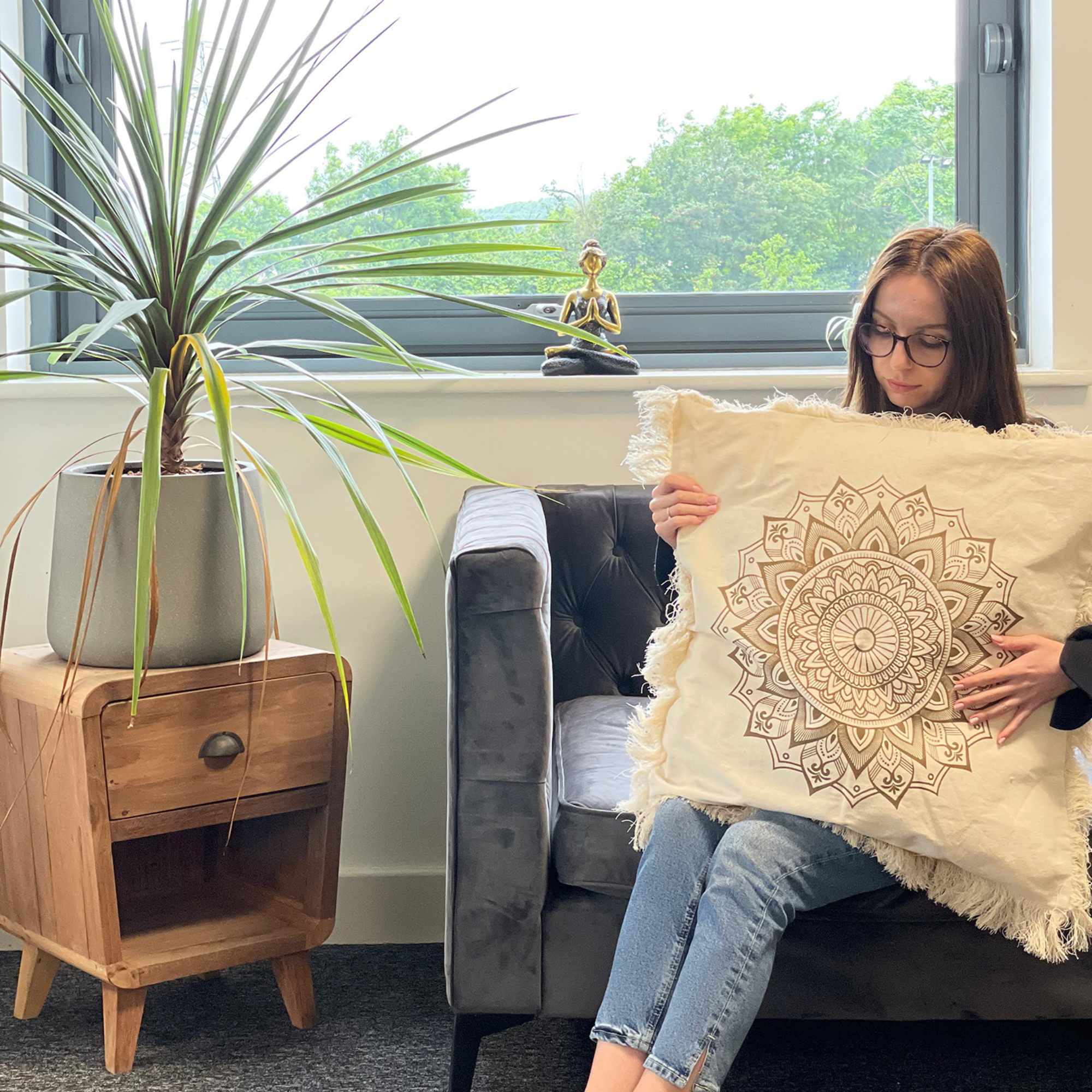 Housse de Coussin au Design Mandala