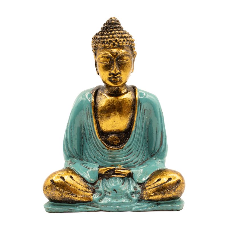 Bouddha bleu-vert et doré - Moyen