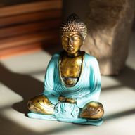 Bouddha bleu-vert et doré - Moyen