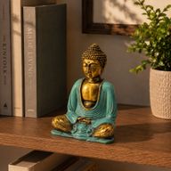 Bouddha bleu-vert et doré - Moyen