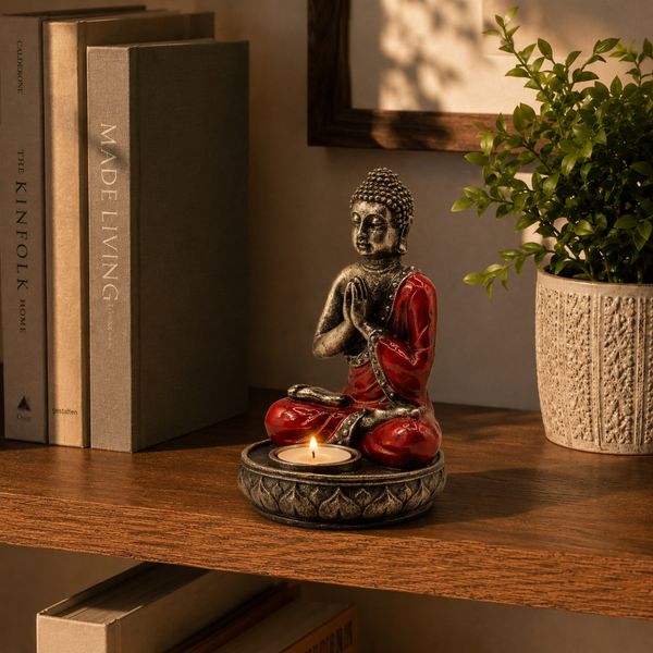 Bougeoir Boudha - Rouge Medium