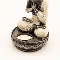 Porte-bougie Bouddha - Blanc - Moyen