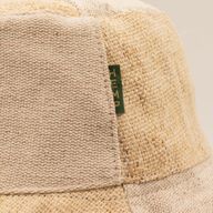 Chapeau boho de festival patché en chanvre et coton - naturel