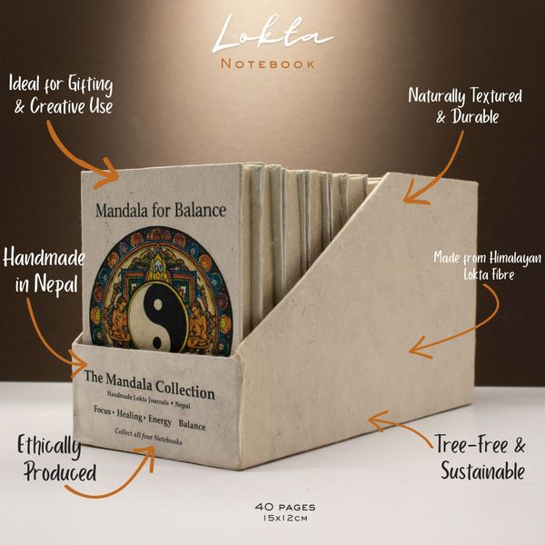 Med Tibet Cahiers mandala mixtes - (12x8 cm) - 40 pages (6x2 designs assortis) - En vitrine