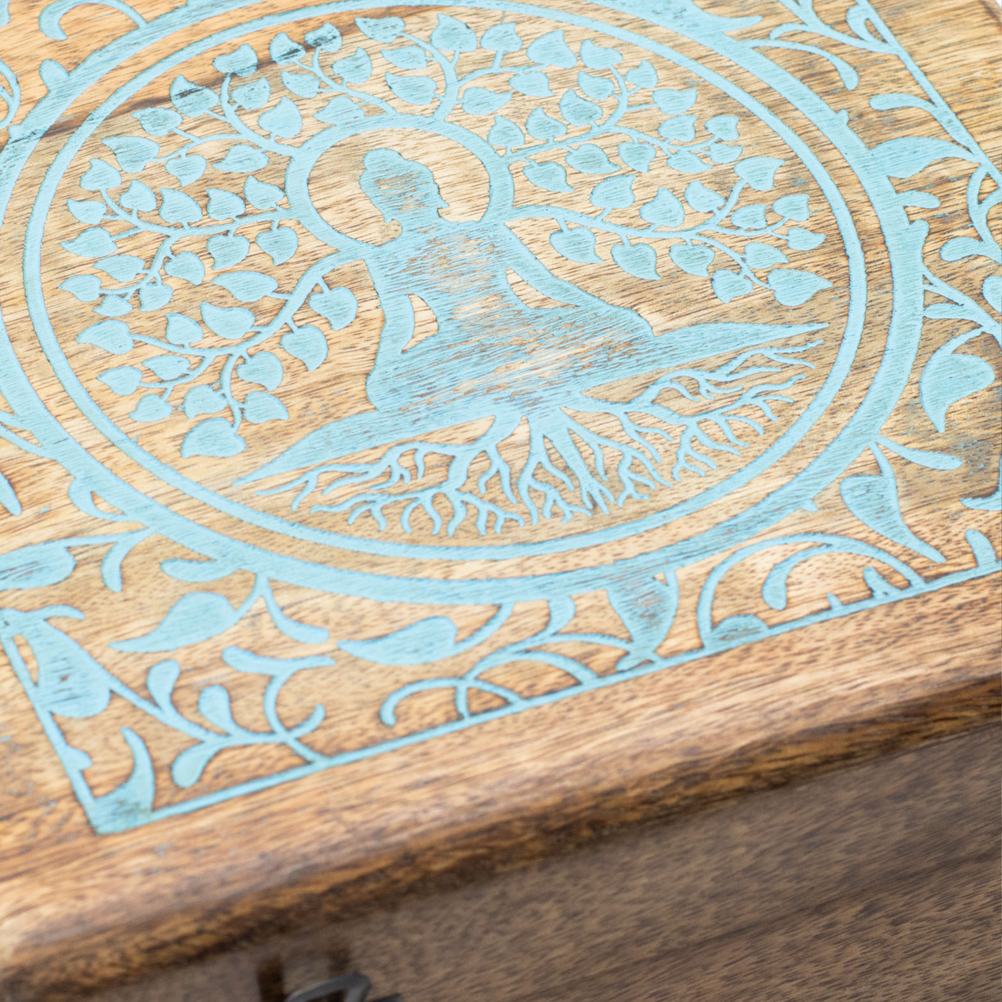 Boîtes et Plateaux en Bois Bouddha & Hamsa