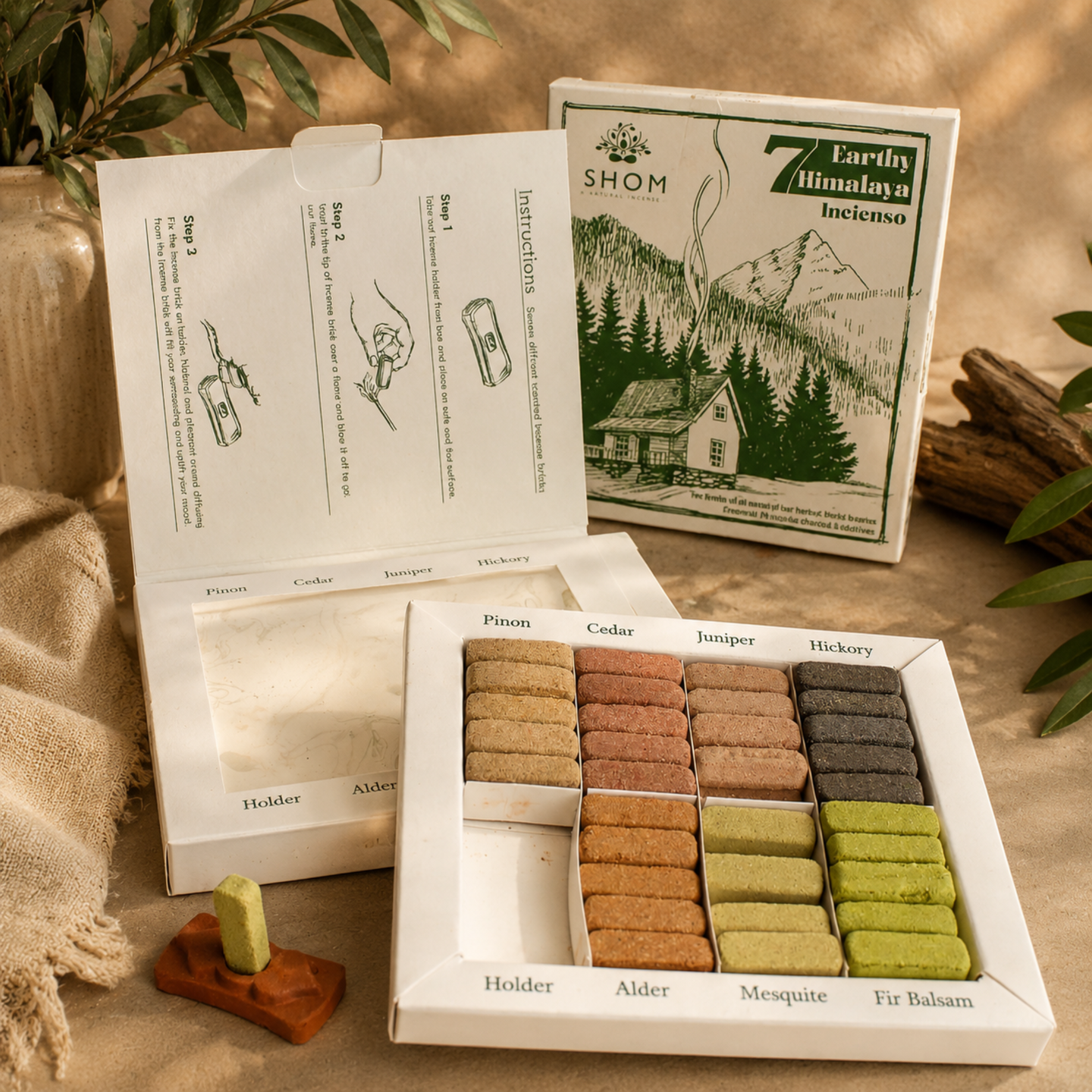 Briques d'Encens Naturel et Brûleur