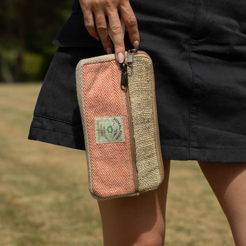 Pochette zippée en chanvre pour téléphone/Tobacoo/Anything (assortie)