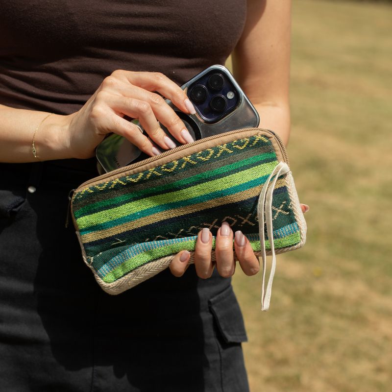 Pochette zippée en chanvre pour téléphone/Tobacoo/Anything (assortie)