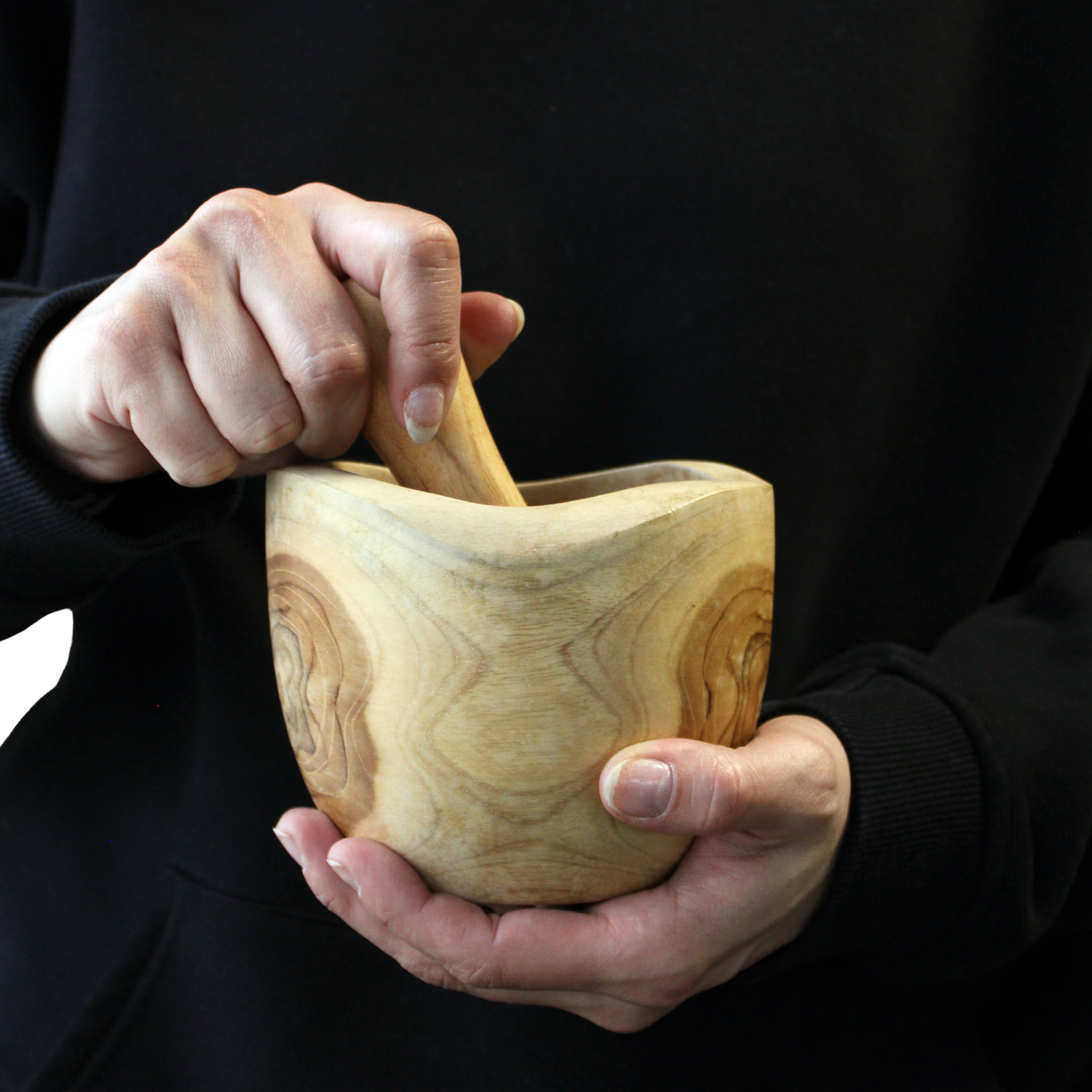 Pilon et mortier en bois de teck
