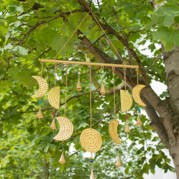 Carillons Indiens - Carillons en Laiton Phases de Lune - 43x40 cm