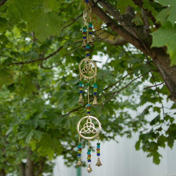 Carillons Indiens - Goutte Celtique en Laiton - 7 Clochettes - 6x64 cm
