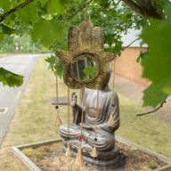 Carillons indiens - Miroir Hamsa grand - 5 cloches - 19 x 65 cm