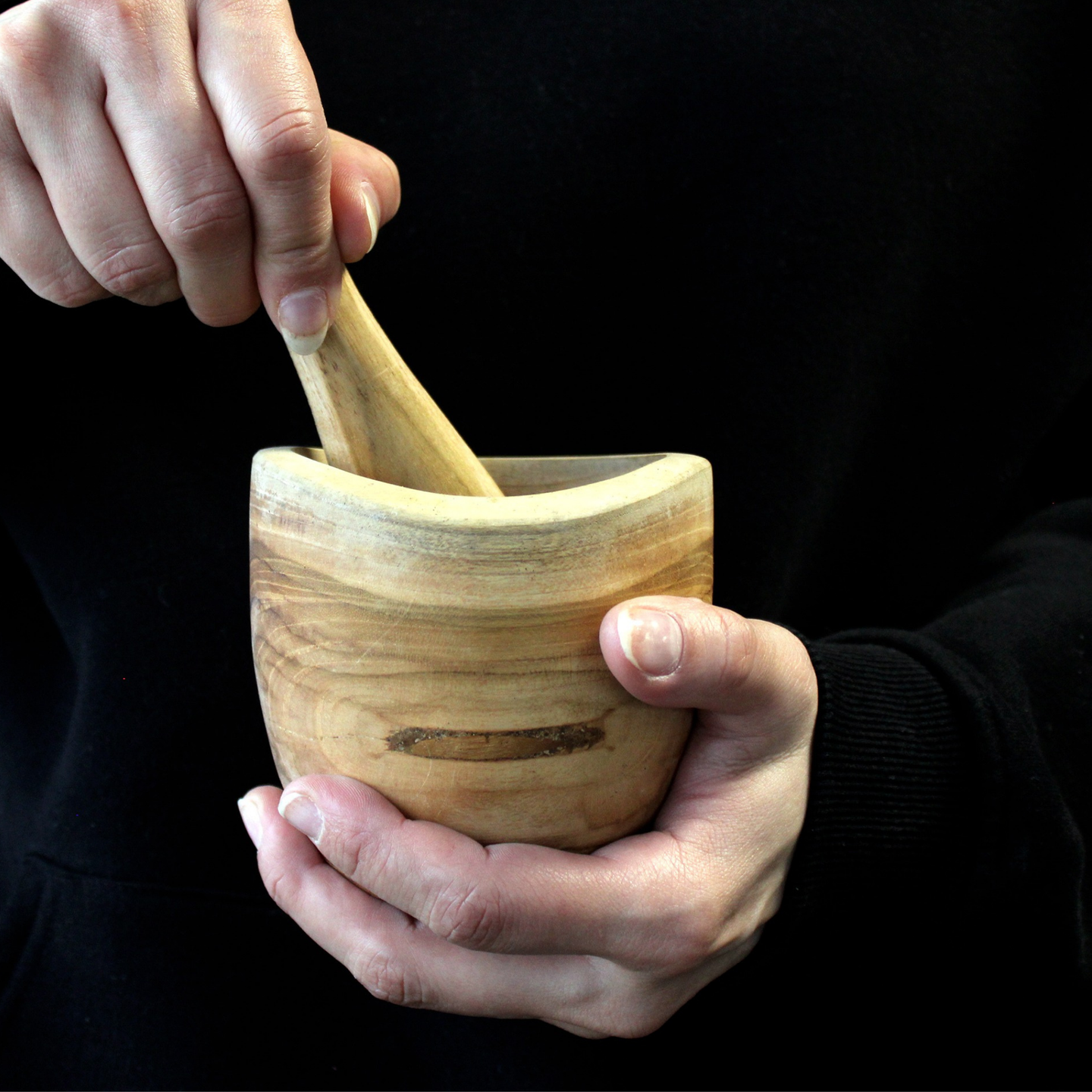 Pilon et mortier en bois de teck