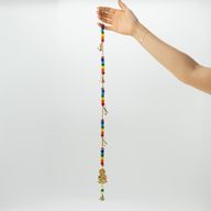 Carillons indiens - Bouddha en laiton avec perles de chakra et cloches en fil - 53 cm