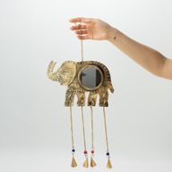 Carillons indiens - Éléphant Grand Miroir - 4 cloches - 24x60 cm