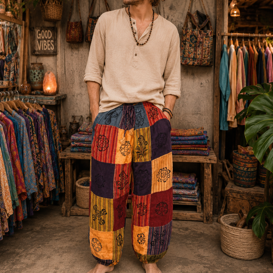 Pantalons Festival Champignons & Bandeaux Nomad Sari