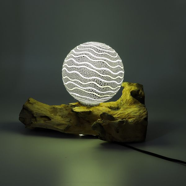 Lampe Artisanale Sur Racine de Bois