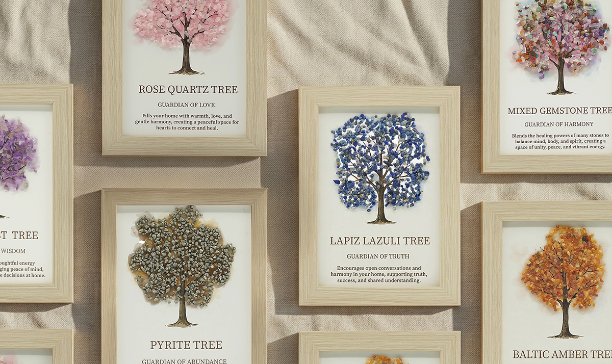 Images en Pierres Naturelles avec Cadre – Arbre de Vie