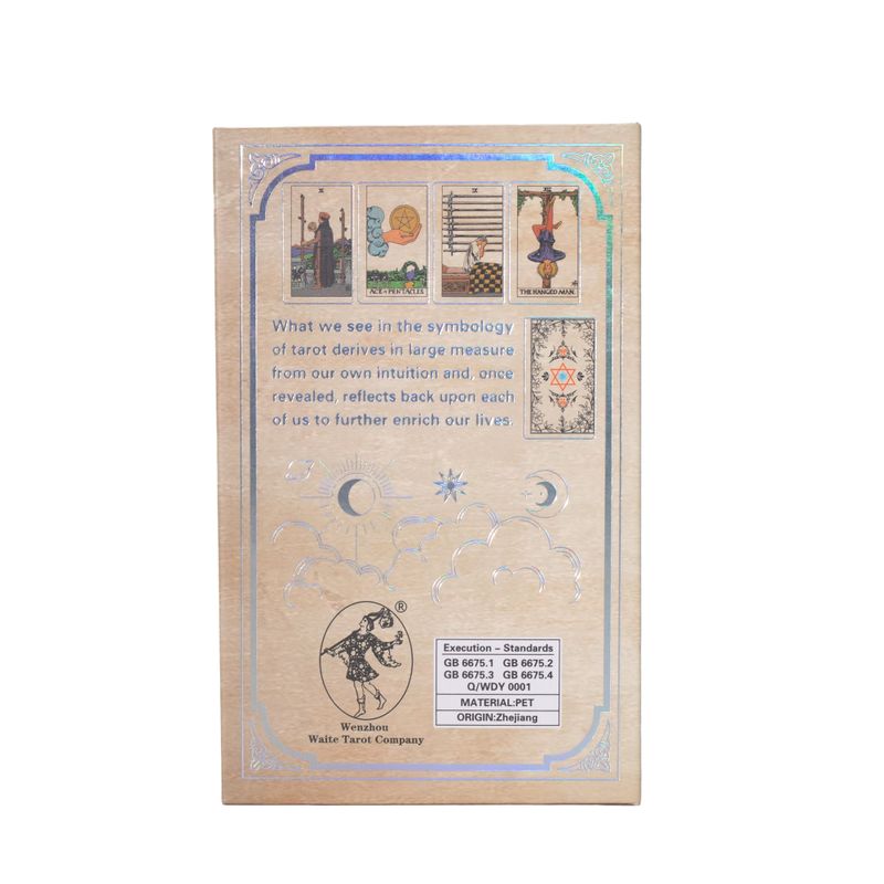 Ensemble de cartes de tarot Waite à finition argentée - avec livret