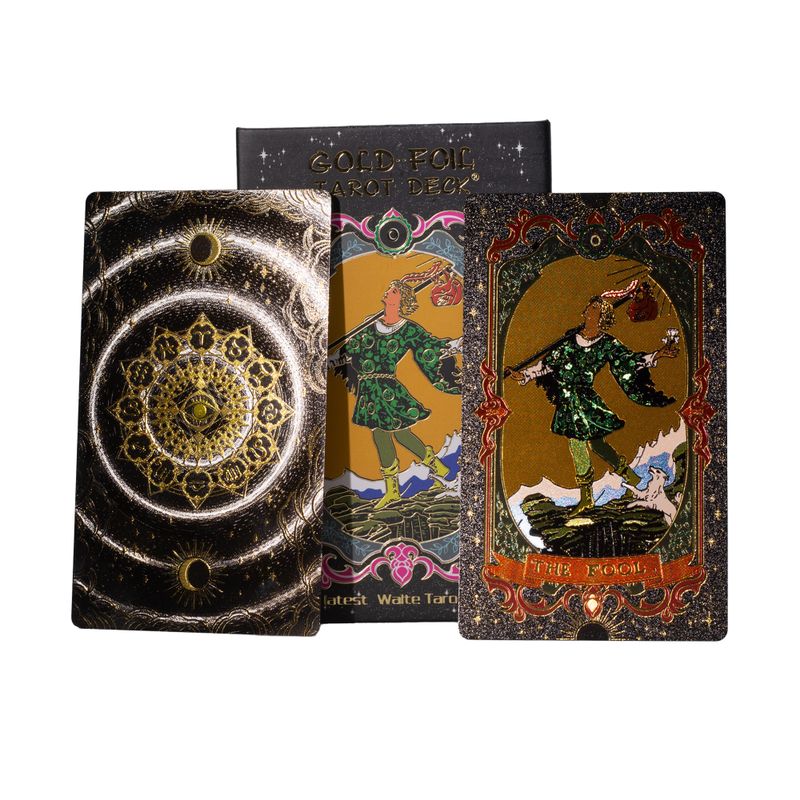 Jeu de cartes de Tarot à feuilles d'or - avec livret