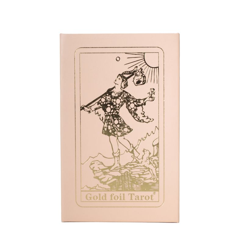 Coffret cadeau de cartes de tarot à feuilles rubis dans une boîte rose - avec livret