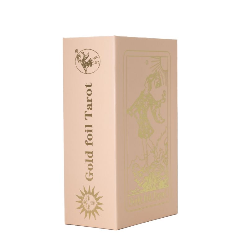 Coffret cadeau de cartes de tarot à feuilles rubis dans une boîte rose - avec livret
